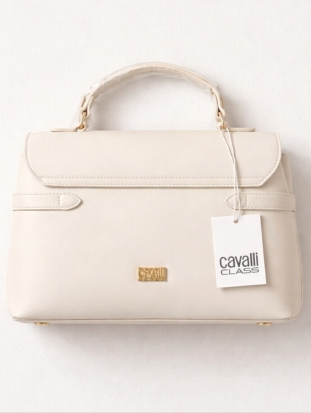 Cavalli Class Elegant Cream Satchel